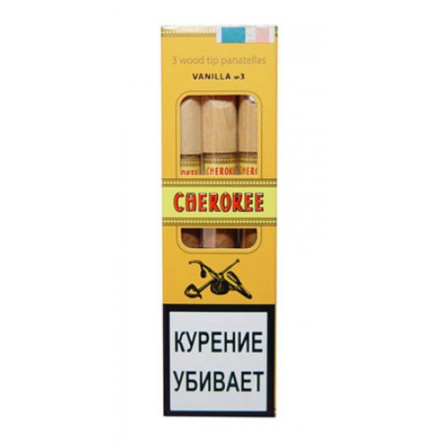 Сигариллы Cherokee Wood Tip Vanilla №3 пачка 3 шт.