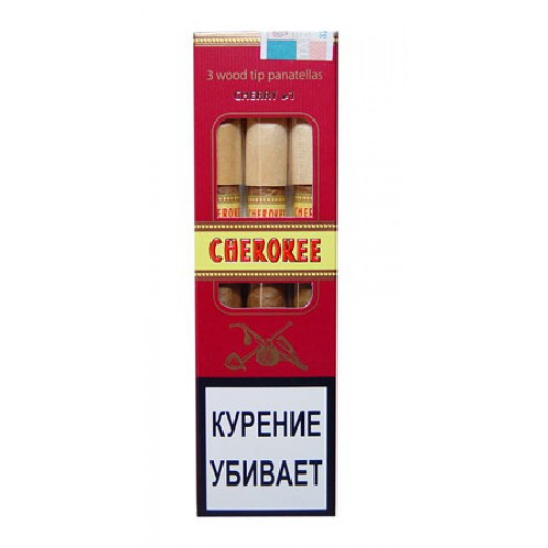 Сигариллы Cherokee Wood Tip Cherry №1 пачка 3 шт.