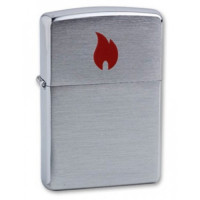 Зажигалка Zippo 200 Red Flame Brushed Chrome