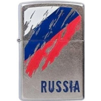 Зажигалка Zippo 207 Russia Flag Satin Chrome